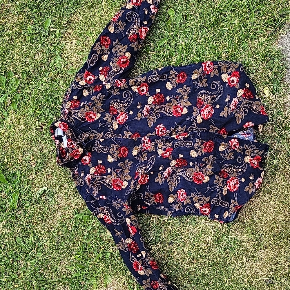 Velvet, Flowered Button-Down
